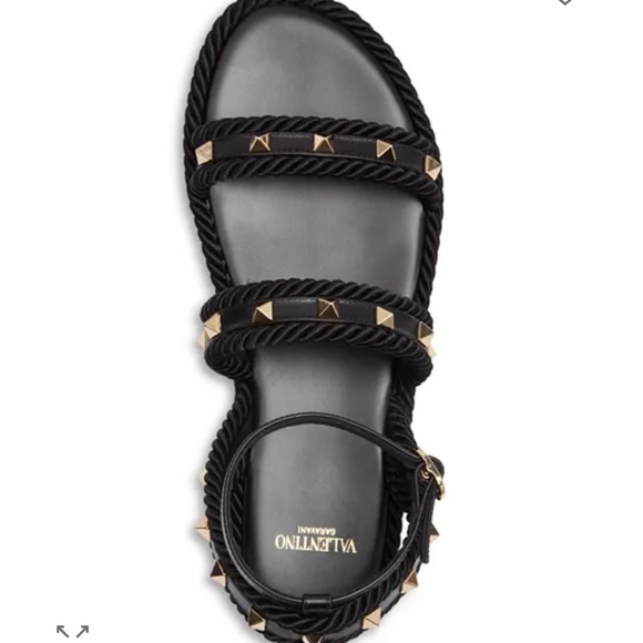 NIB Valentino Garavani Women's Rockstud Espadrille Black Sandals size 9 - Picture 10 of 11